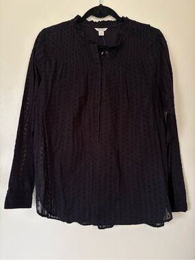 Point Sur by J Crew Pintuck Cotton Blouse Size 8 NWT